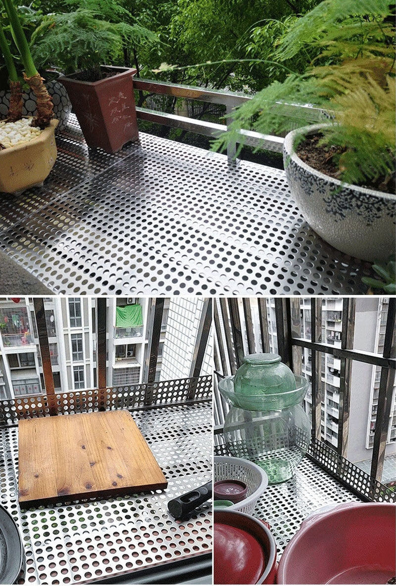 不锈钢阳台垫板防盗窗垫网冲孔板防护栏多肉花盆网垫防坠落防漏网宽带