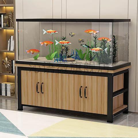 鱼缸架子底柜底座铁艺简易多层中型金鱼缸地柜铝合金不锈钢承重 50长