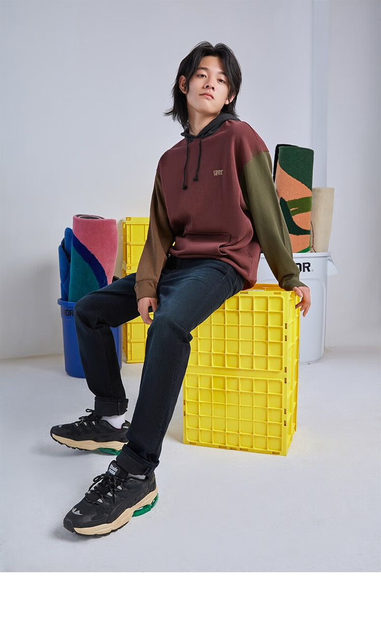 levis李维斯 2020秋季新款 男士拼色连帽纯棉卫衣34267-0000 levis