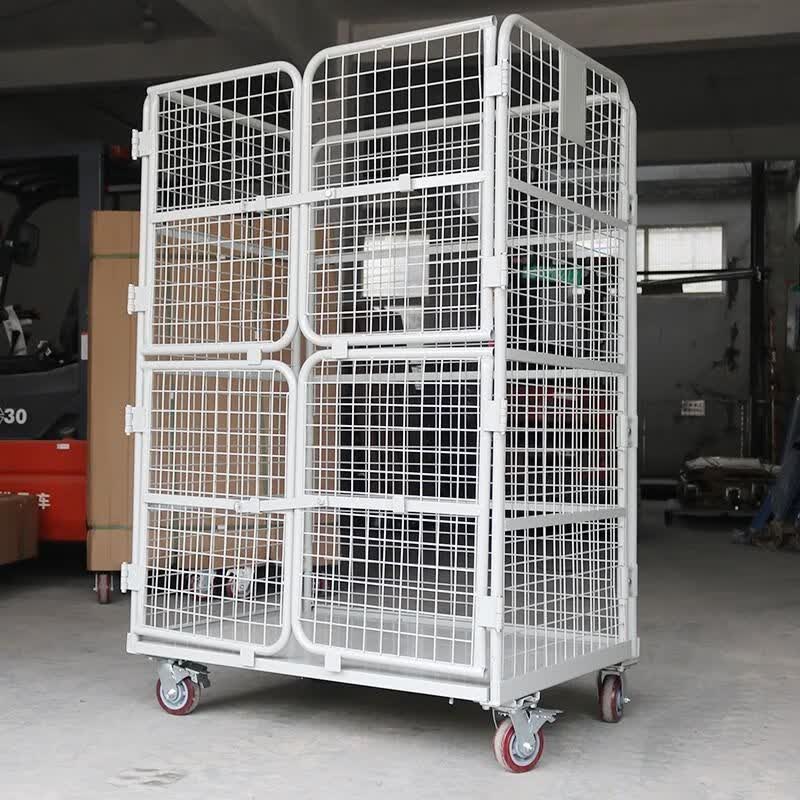 折叠物流台车加密移动周转车货架笼车推车快递分捡筐网格展示架