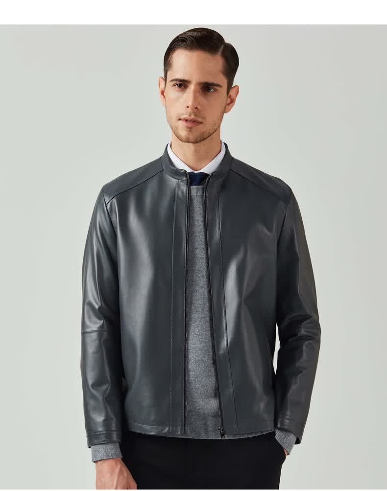 专柜同步款劲霸男装皮衣秋冬绵羊皮夹克外套专柜bplv3312hpl1334黑色