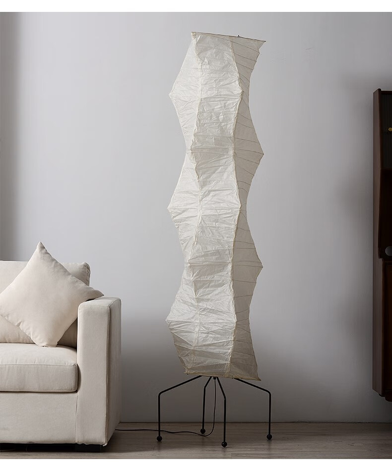 宣纸落地灯 野口勇纸灯侘寂风落地灯客厅卧室民宿设计师氛围日式艺术