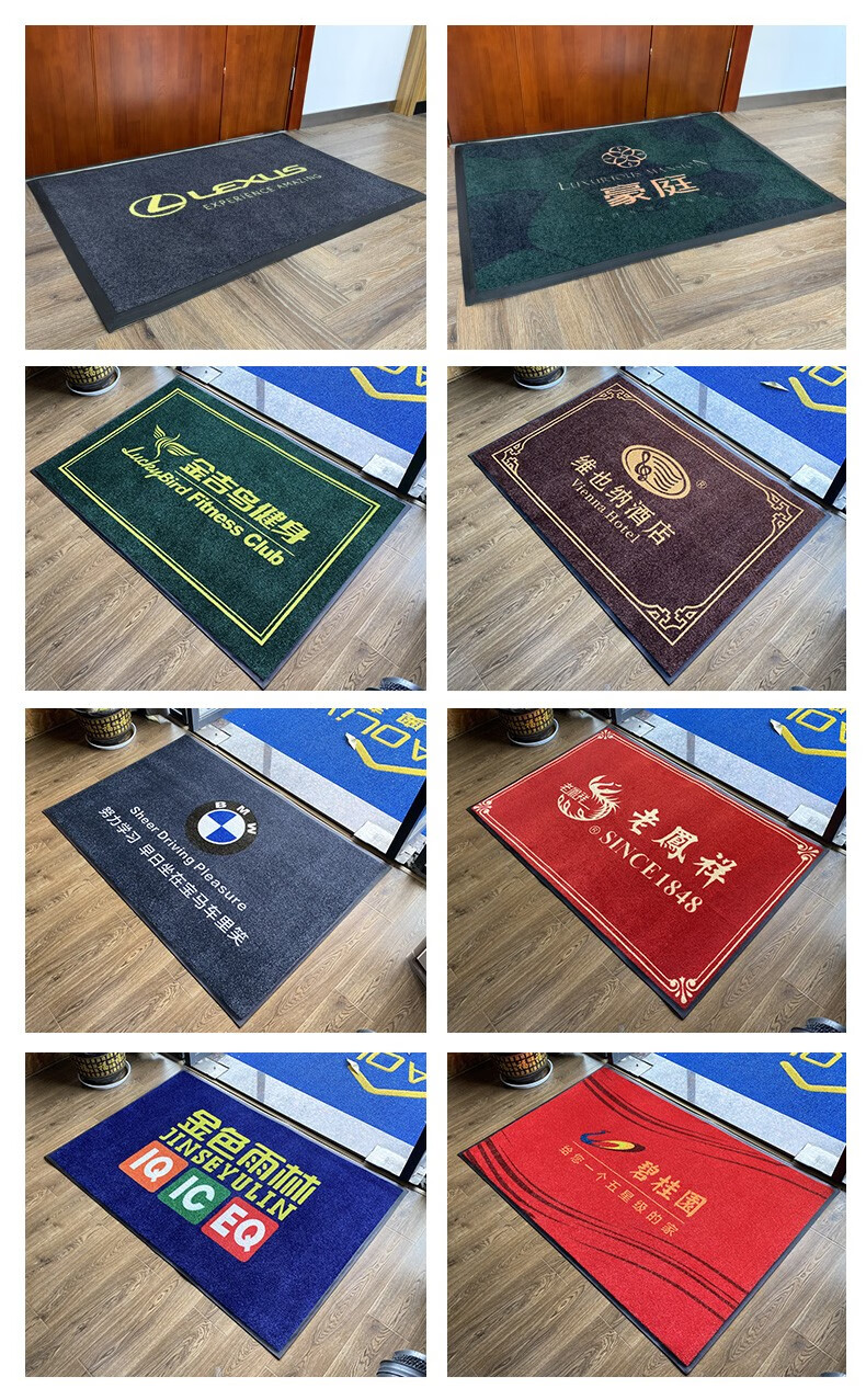 奥莱维地毯定制logo电梯入户大门口客厅卧室办公室pvc丝圈防水迎宾