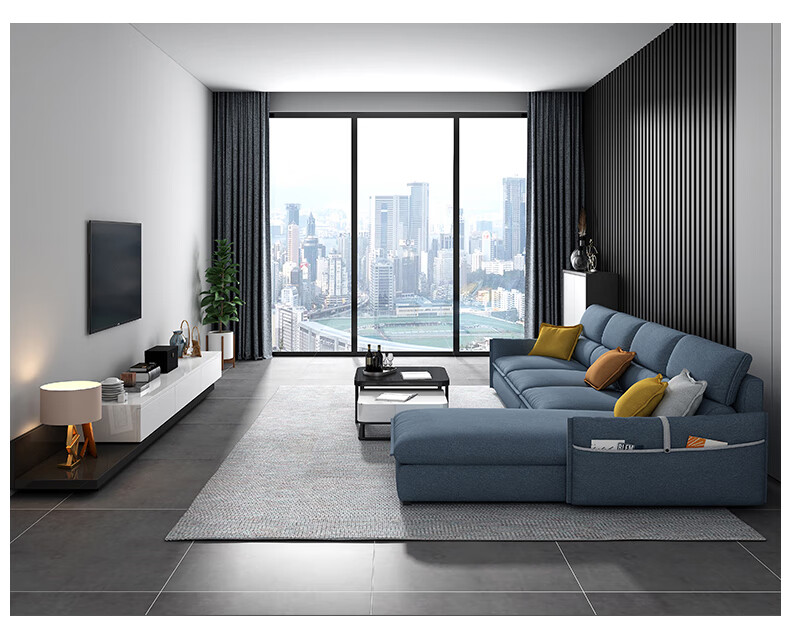 置宅尚品沙发布艺沙发现代简约大小户型科技布北欧沙发客厅家具套装