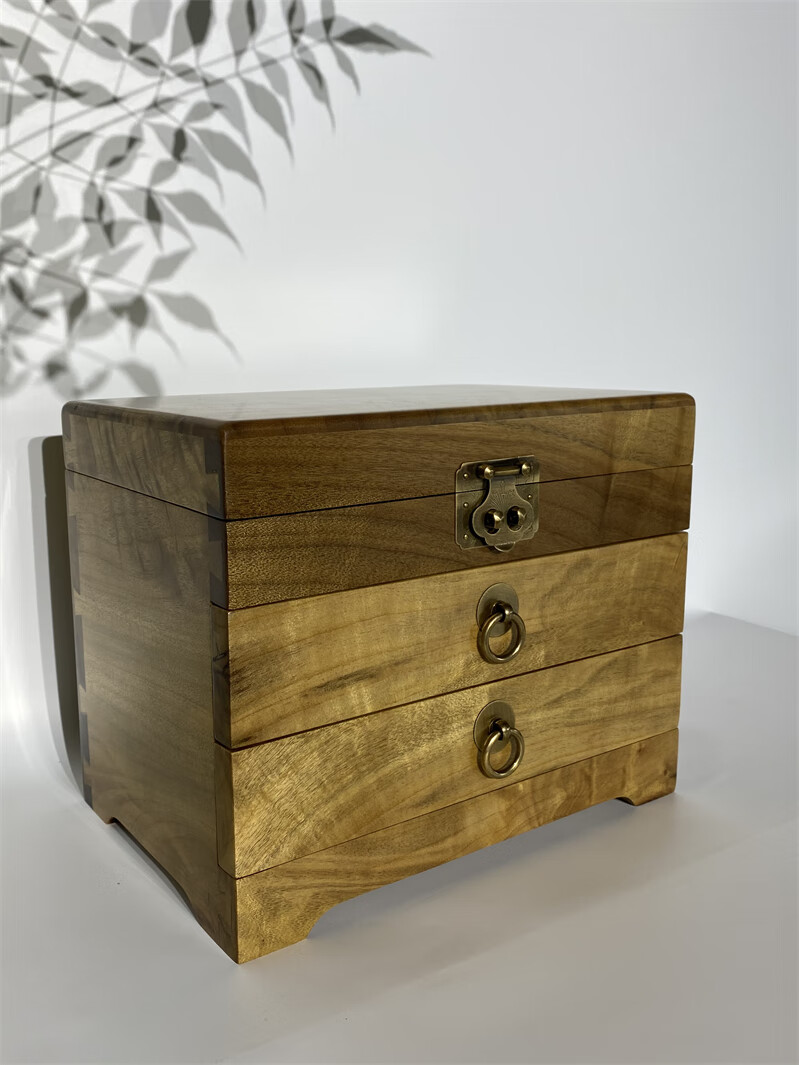 金丝楠木首饰盒 正宗小叶桢楠盒子珠宝首饰盒收纳盒传统艺定制现代