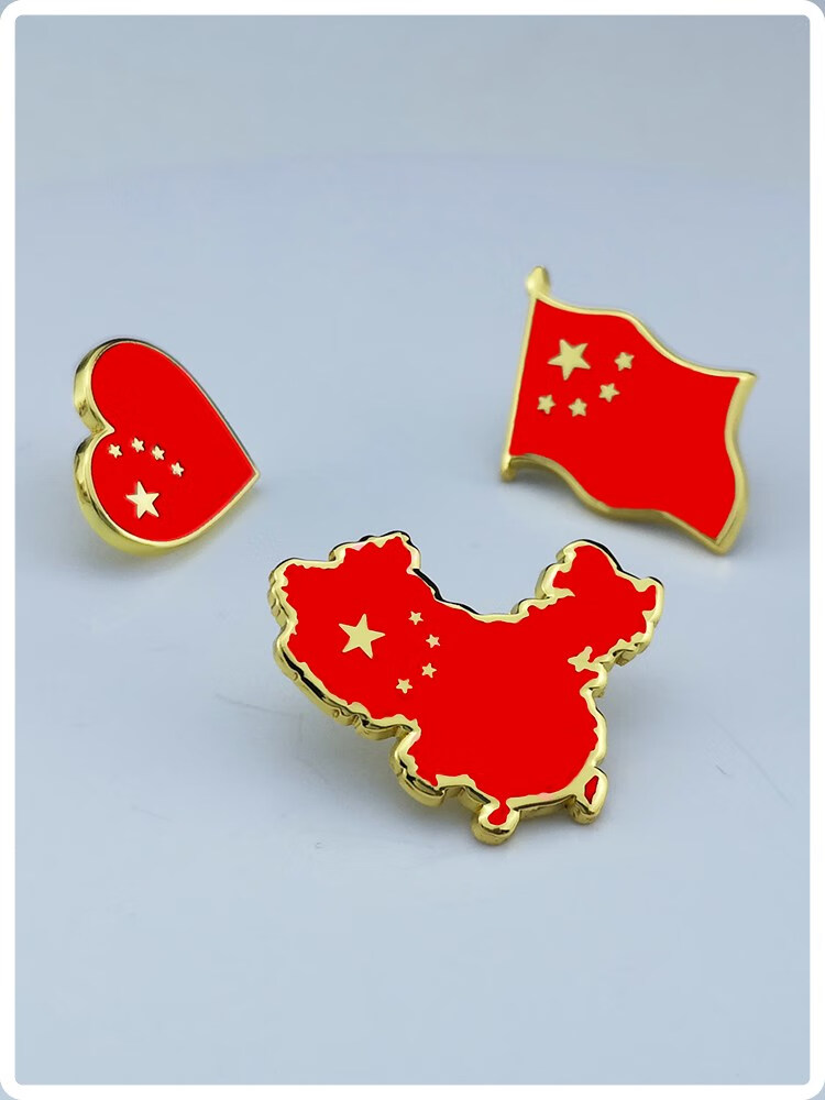 2022年新款五星红旗别针国庆节胸针红色喜庆衣服配饰徽章学生饰品