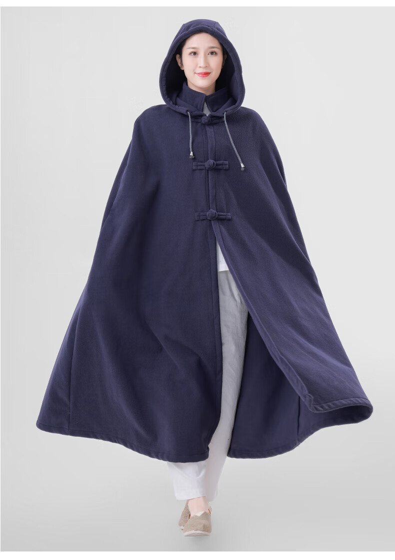 冬天打坐披风男冬季禅修披风禅意男女同款打坐居士服春秋披肩毯斗篷