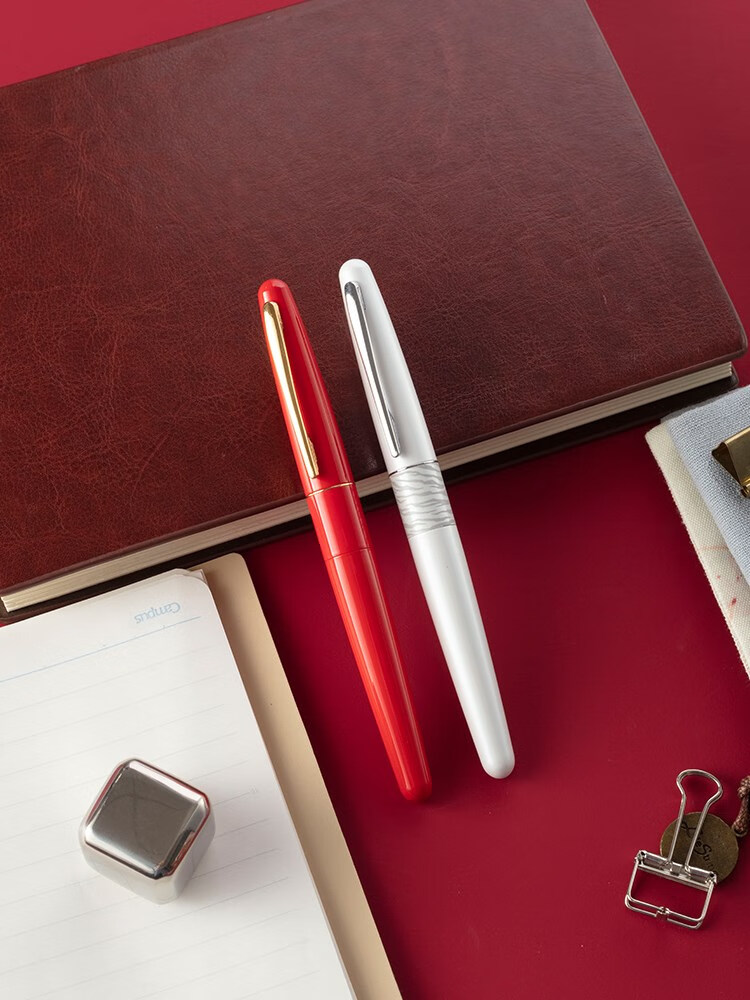 百乐北美版88g白虎红锦鲤百乐mr2动物金属钢笔礼盒 红色锦鲤 带上墨器