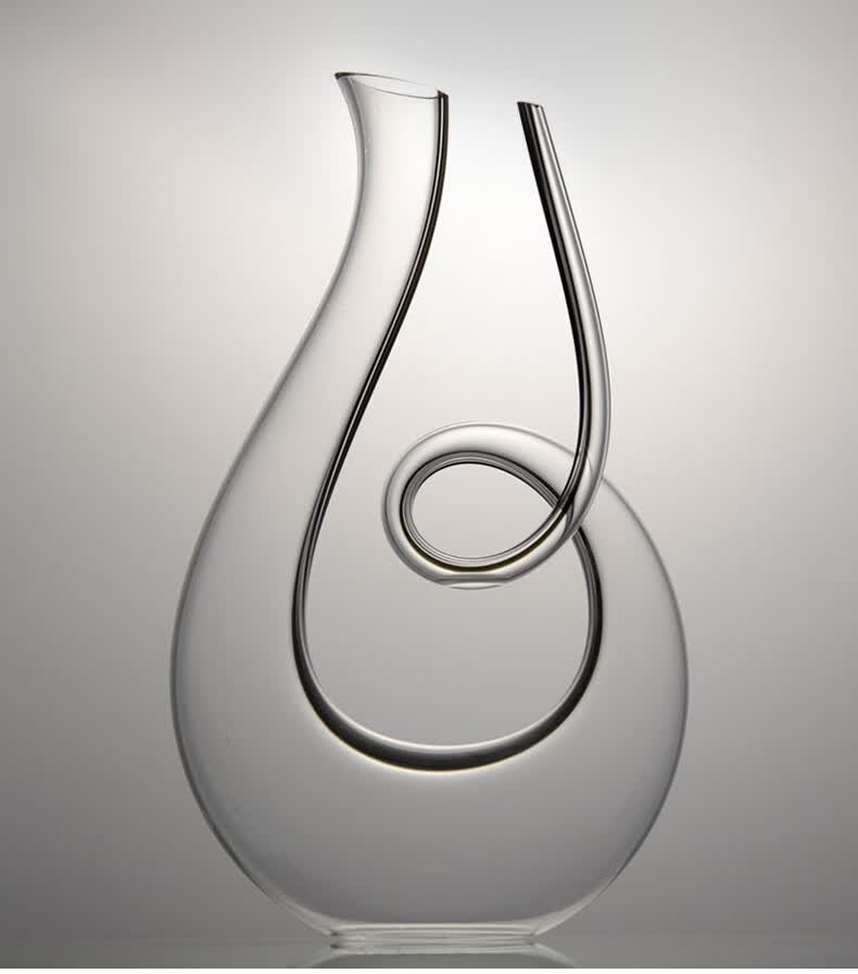 轻奢异型醒酒器设计感造型简约精致田螺水晶红酒醒酒器葡萄酒酒具分