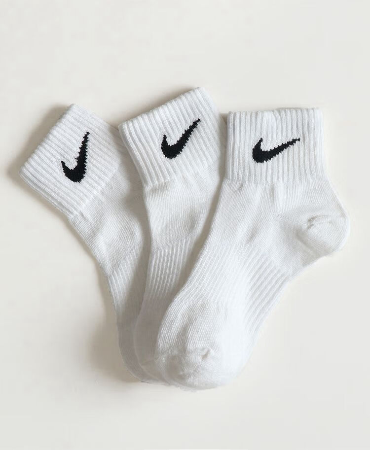 nike耐克袜子男女士纯棉中筒运动袜长筒毛巾底跑步防臭秋冬篮球袜 3白