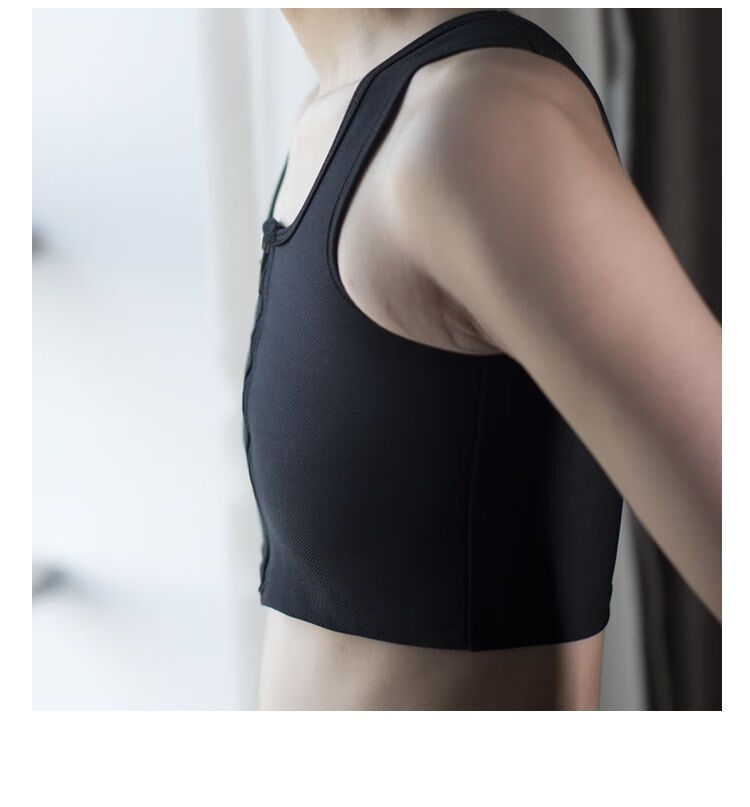 les束胸内衣女学生大胸显小帅t拉链运动薄款防震束胸超平全冰丝绷带款