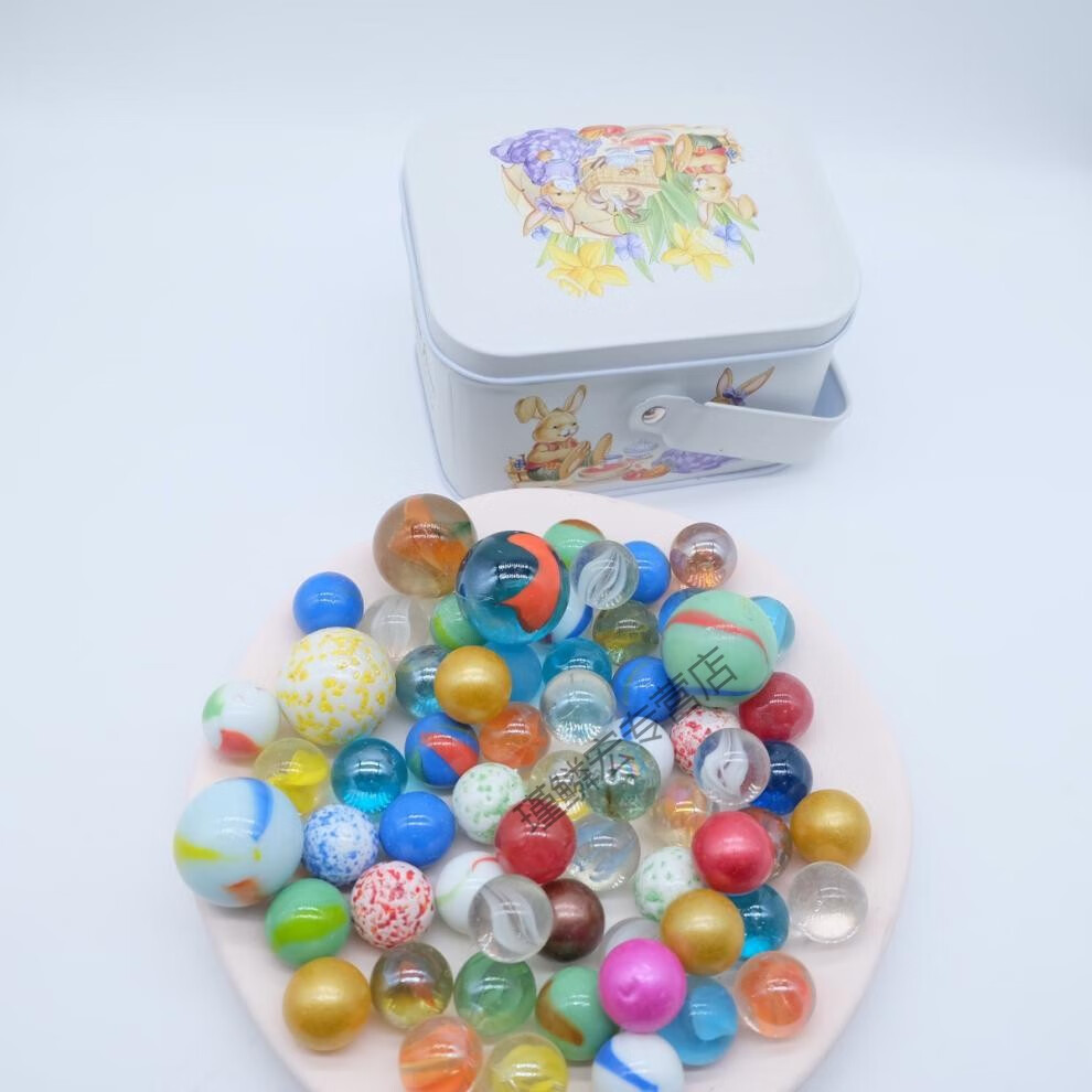 玻璃球弹珠怀旧玩具多彩弹珠夹弹珠游戏玩具男孩珠子多款混装跳棋玻璃