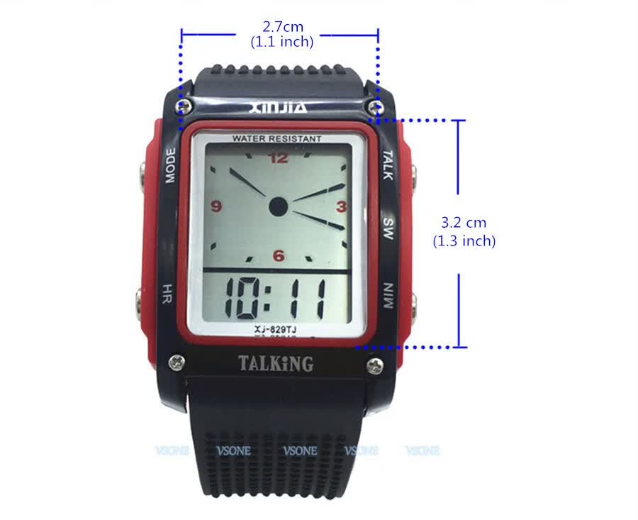 唯视宜visioyo语音报时手表中老人电子表盲人学生整点报时表讲话表wsy