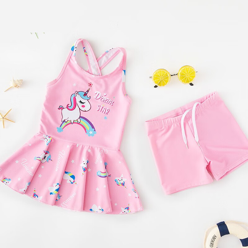 儿童泳衣女童4-5-6-7-8岁连体裙式小中大童9-10岁女孩公主11岁学生