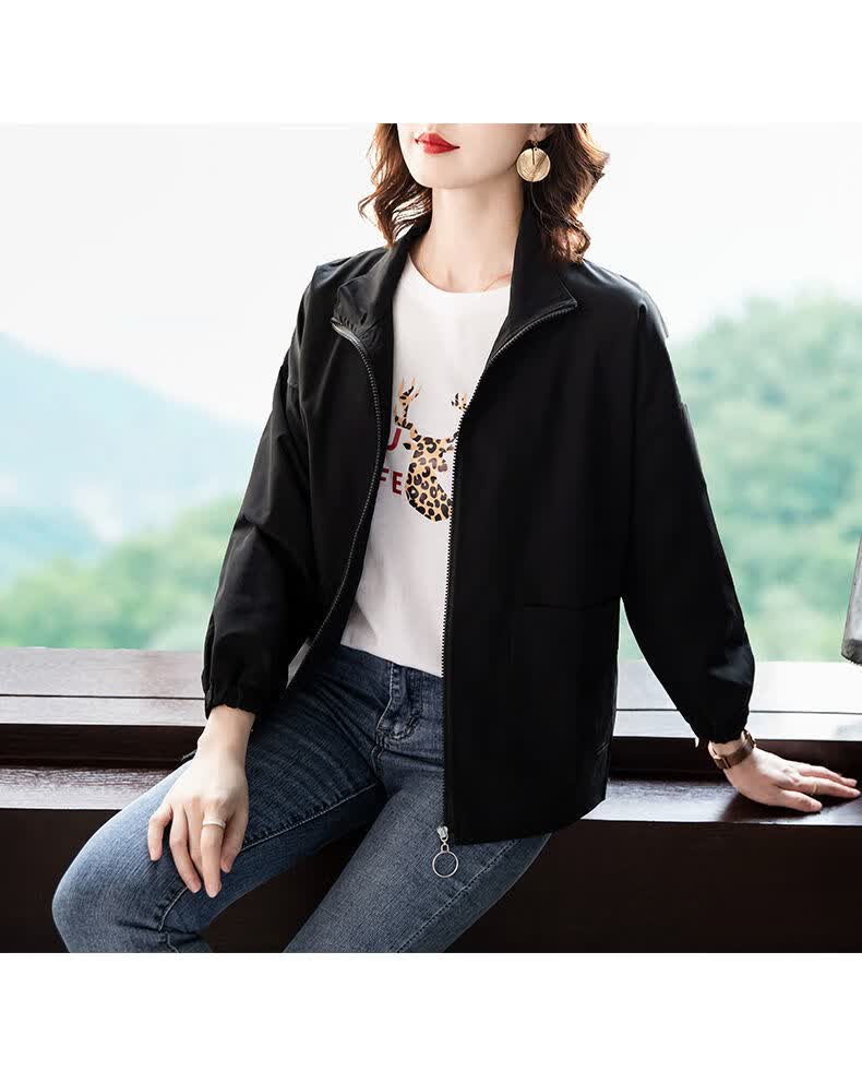 女短款2020秋冬新款中年女士秋装上衣妈妈休闲夹克衫 红色加绒加厚 xl