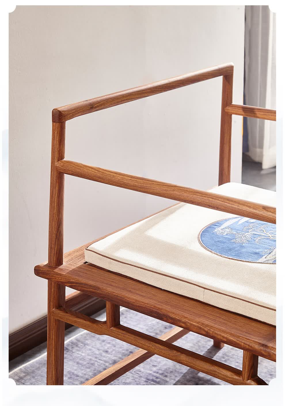 蒙地亚红木家具非洲花梨学名刺猬紫檀明式打座椅新中式禅椅围椅圈椅