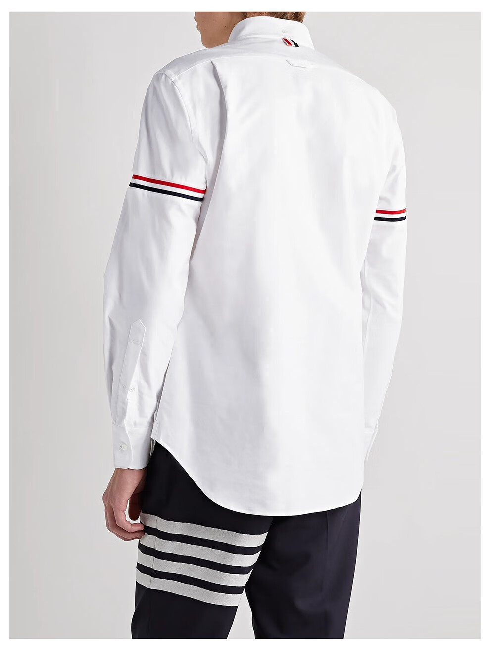 thombrowne汤姆布朗男女同款棉质条纹拼饰长袖衬衫mwl270a00139100