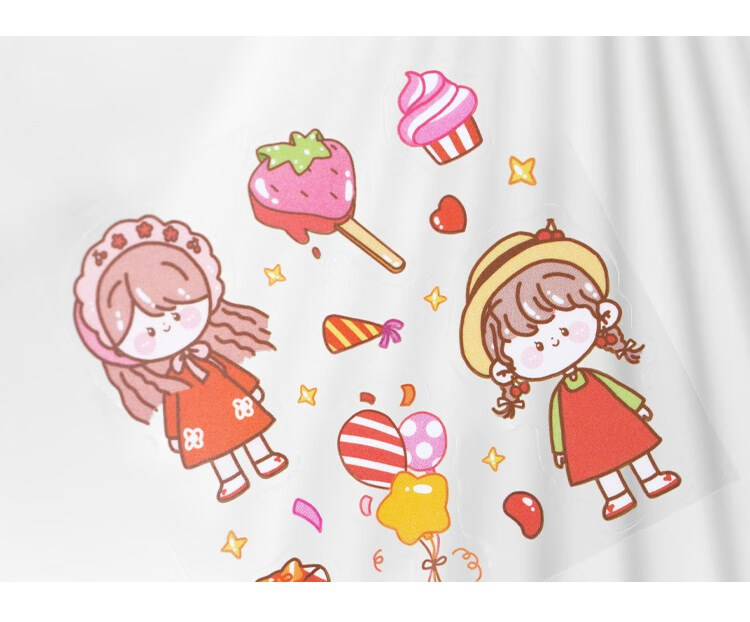 100张保温杯贴纸 可爱女孩装饰小图案pet防水儿童手帐贴画 奶油兔日记