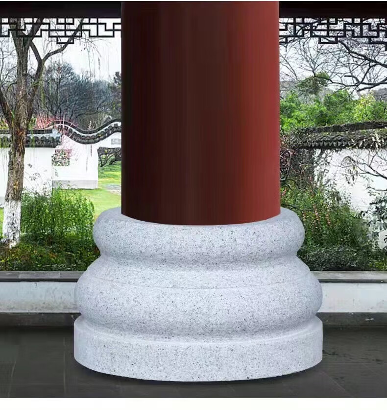 娇允(jiaoyun)花岗岩青石柱墩底座石墩子垫基石柱脚石雕柱皮圆墩空心