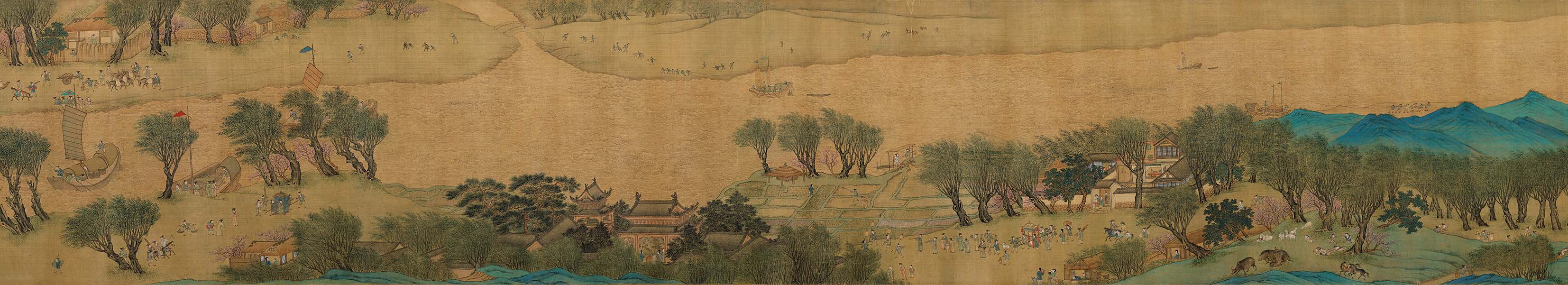 辉客映上 明仇英清明上河图全卷全景绢本中国十大传世名画真迹复制