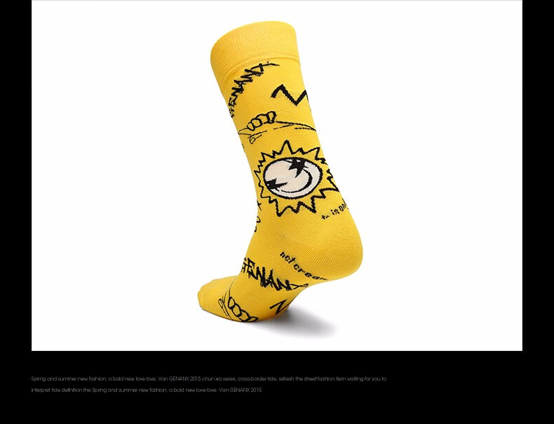 genanx闪电潮牌袜子黑色个性新款时尚国潮搭配中筒袜男生潮流黑色