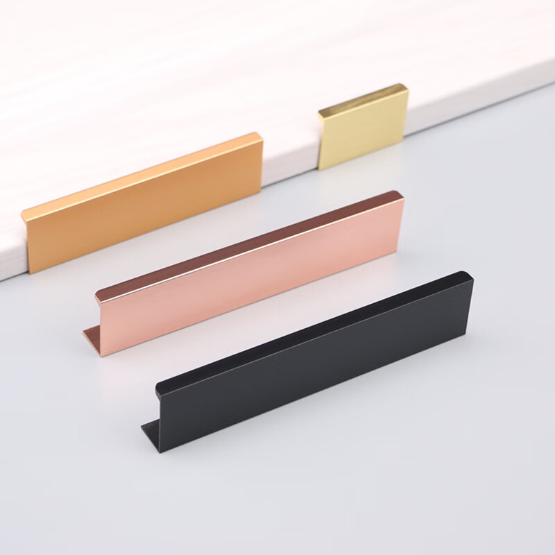 门缝拉手免打孔免开槽柜门封边拉手定制尺寸颜色家装拉手 6206弧度角