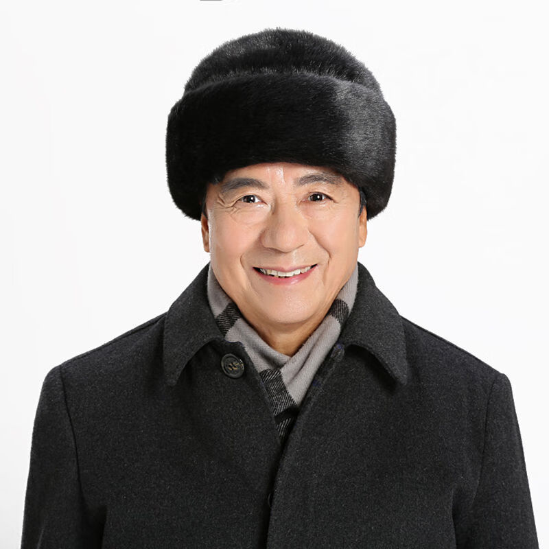 怡央新品地主帽男士秋冬季中老年人棉帽子仿貂毛爸爸帽老人帽子地主帽