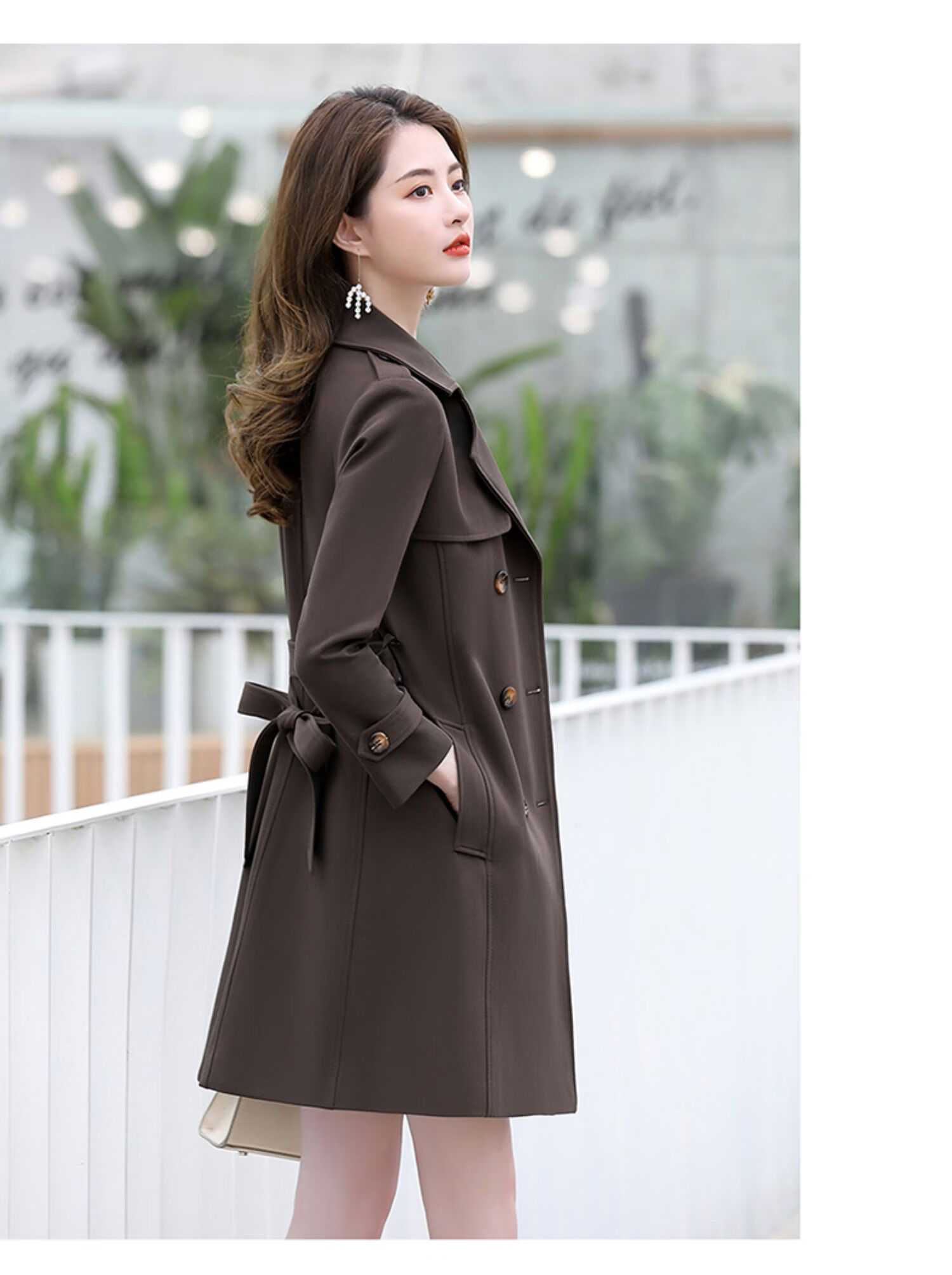 banmi卡其色风衣女中长款英伦风过膝流行秋装2020年新款经典款春秋