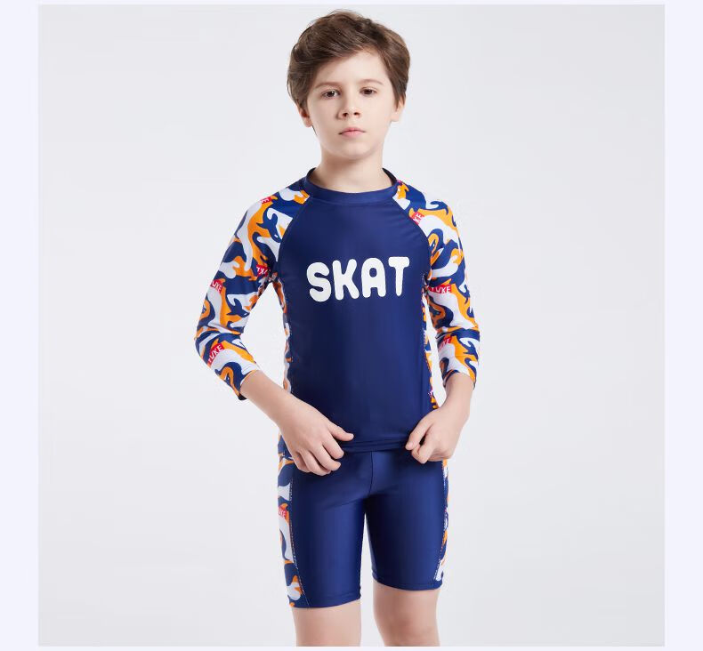 青少年泳裤12-15岁男生泳裤中学生儿童泳游衣男童分体中大童学生