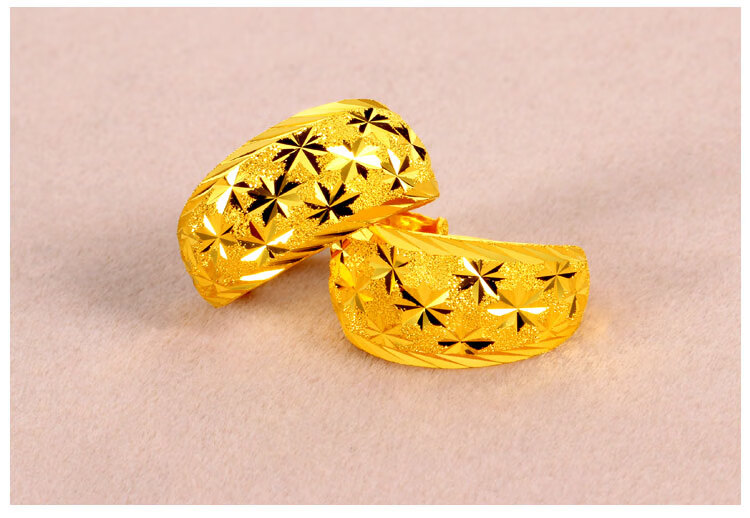 老凤凰款999足金黄金耳环女耳圈纯金老人婆婆耳钉中老年珠宝耳饰妈妈