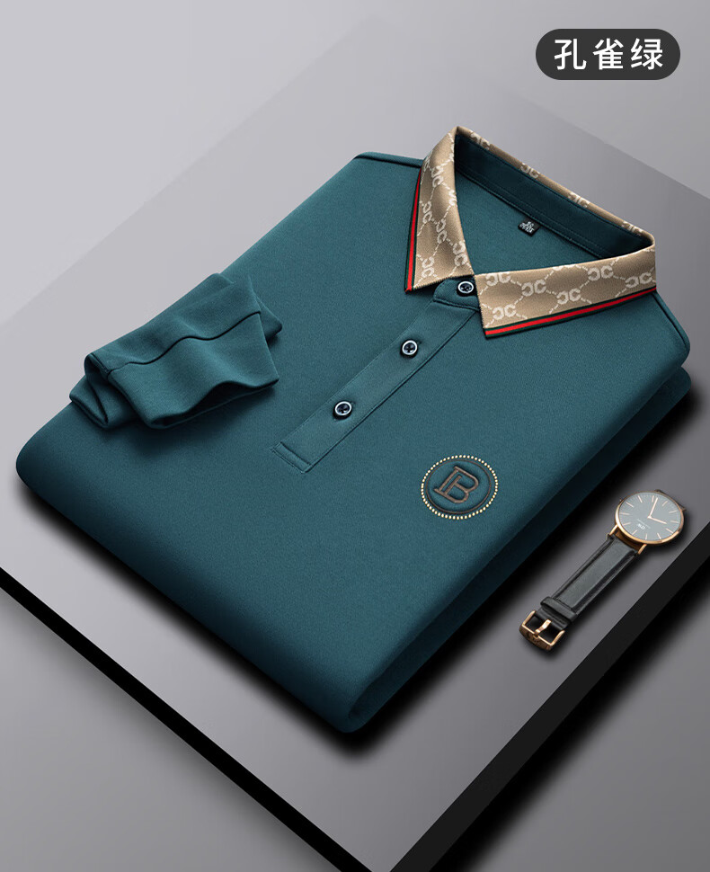 婆罗衫男士男士paolo长袖p0lo寸衫po1o婆罗po潮牌poli轻奢plol衫t恤