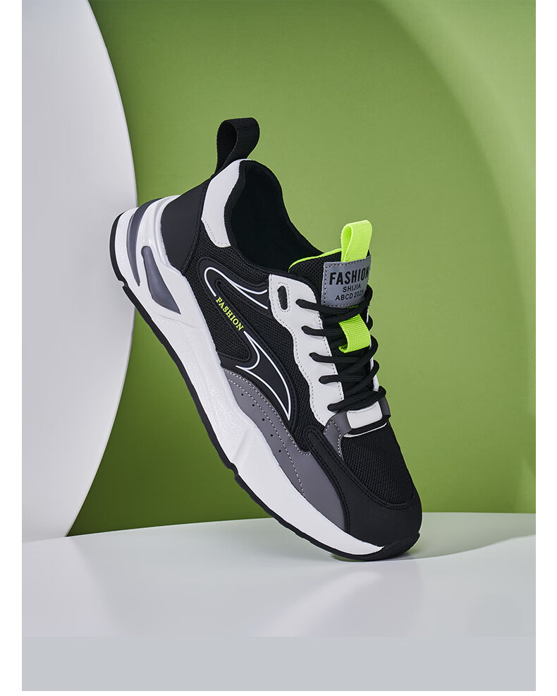 耶纳诺啄木鸟男鞋2022新款春夏运动鞋男士休闲鞋潮流老爹鞋透气鞋灰色