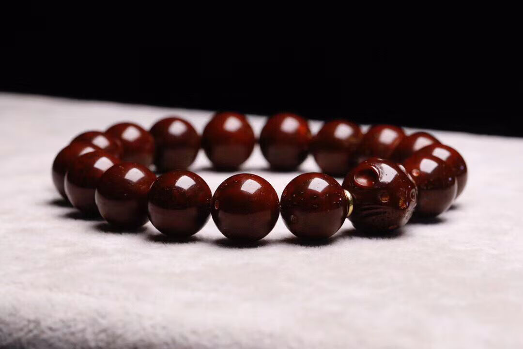 元旦礼物情冰紫金鼠光珠圆珠搭配小老鼠念珠文玩鼠紫金鼠手串男女15mm