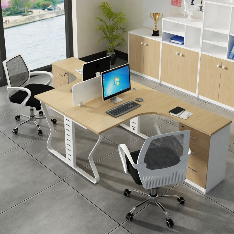 型办公桌双人位桌椅组合人办公室员工桌屏风职员卡座人工作位 两个人
