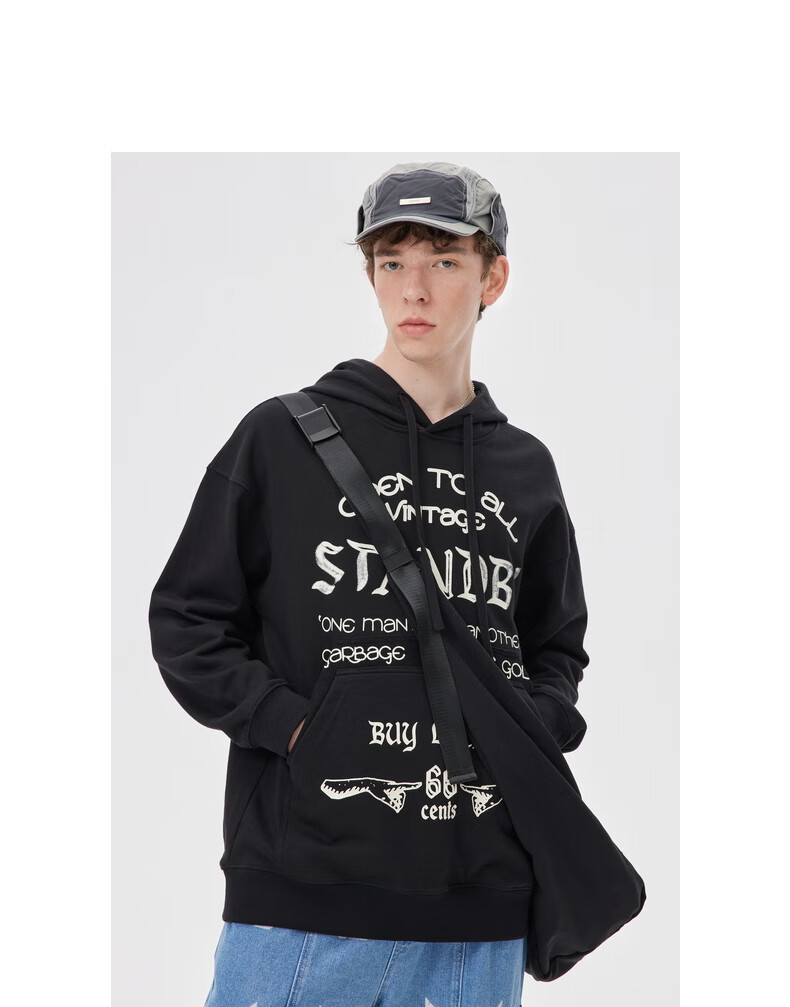 inxxstandby21冬新品情侣宽松潮流印花卫衣xmb4101393薄荷绿s