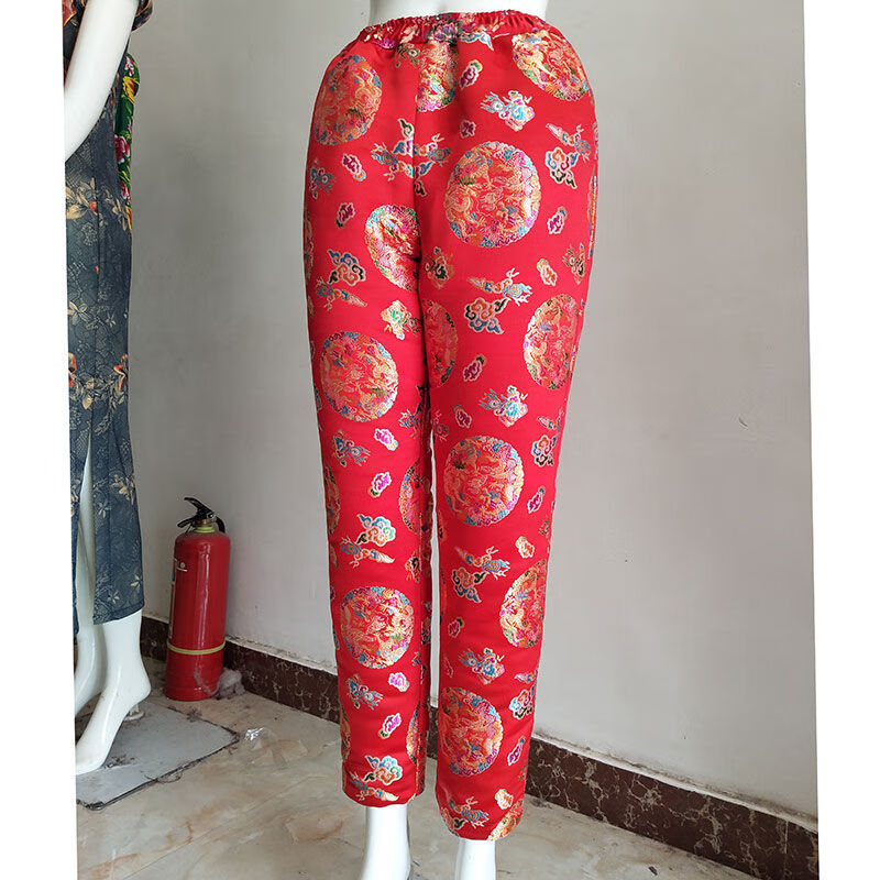 高档爆款捡漏特价女新款锦缎棉裤手工加厚纯棉花里子仿真丝修身保暖