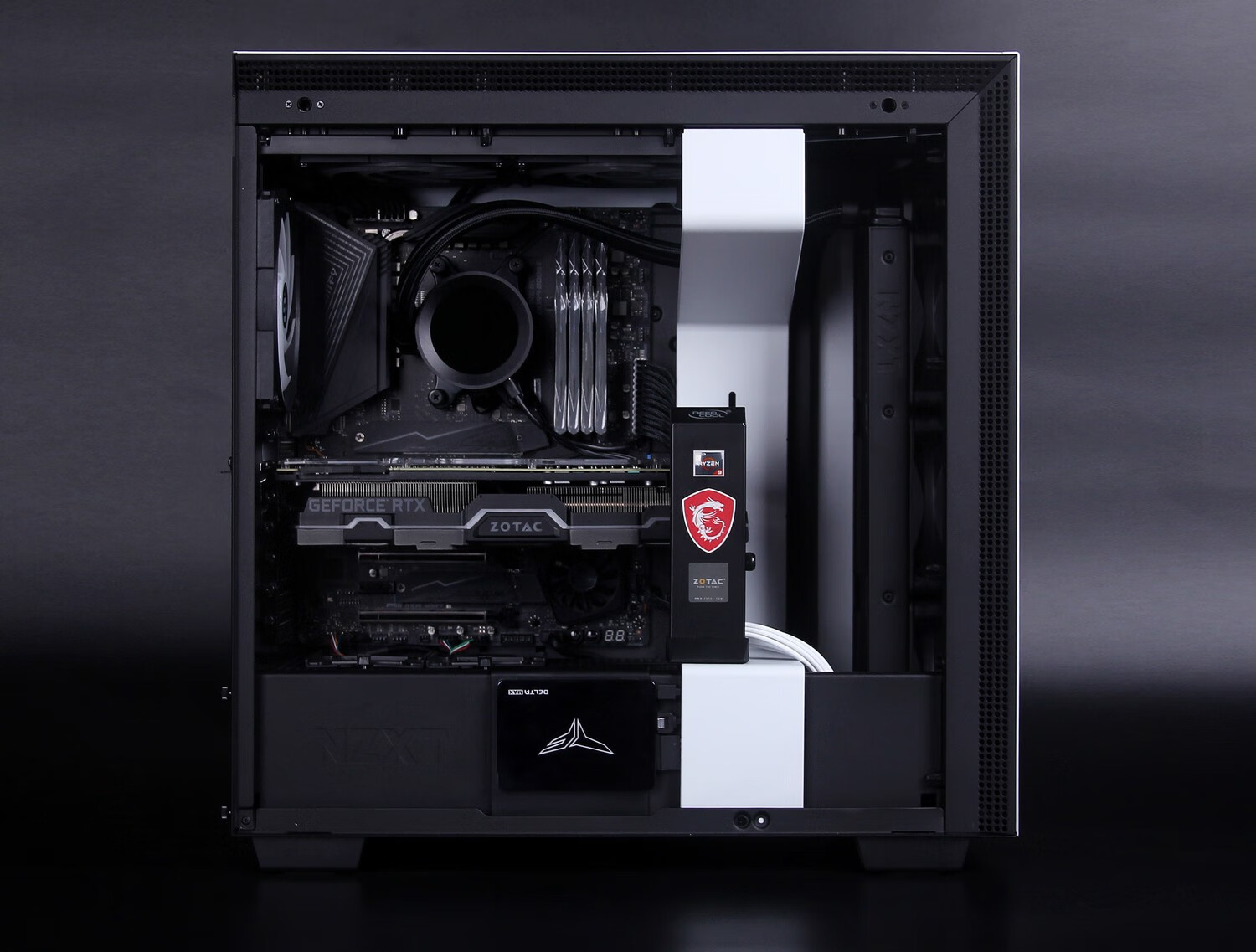nzxt 恩杰机箱h710i 白色atx中塔式钢化玻璃侧透静音机箱 360/280电竞