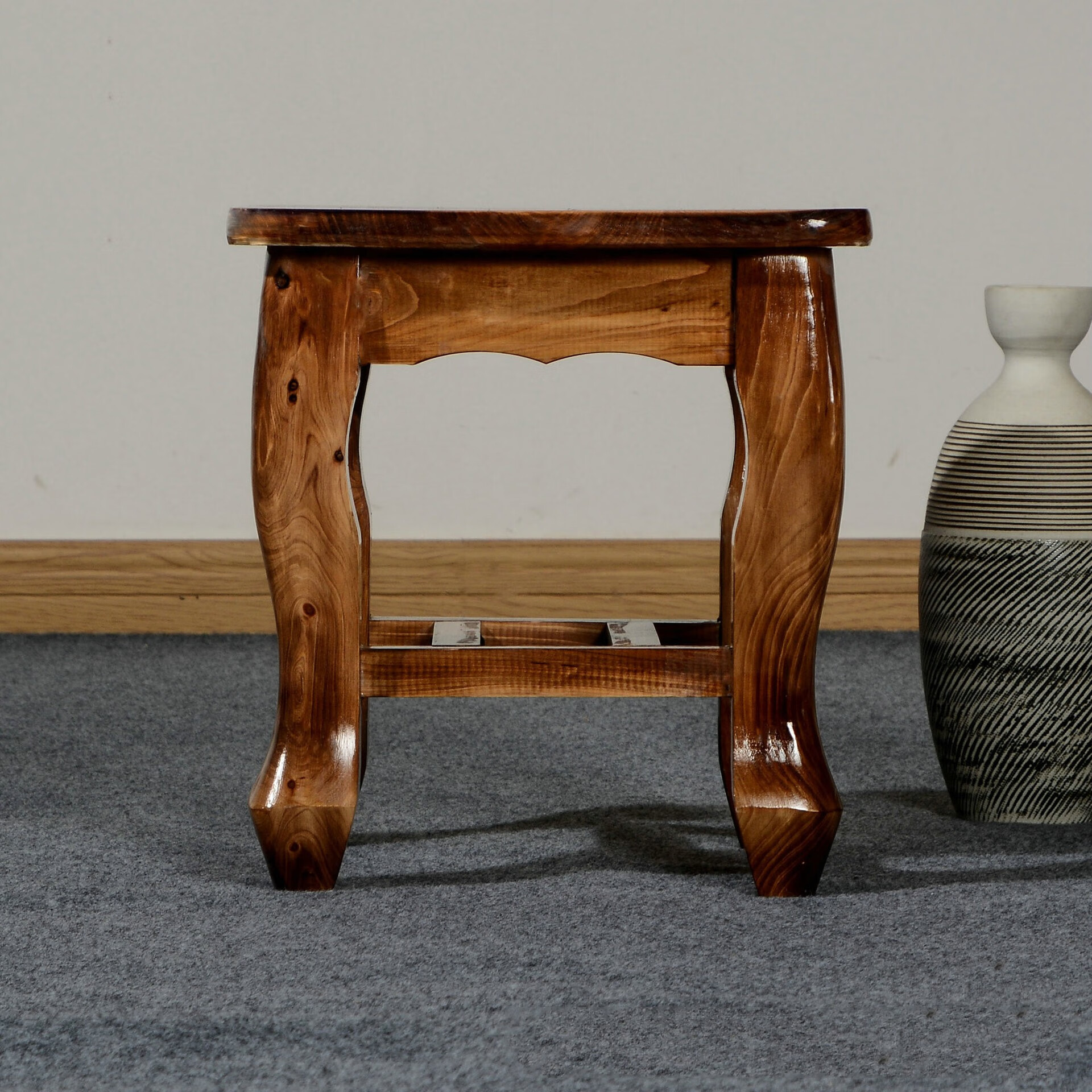 实木换鞋凳中式复古原木洗澡老人榫卯儿童休息客厅门口小矮方椅子原木