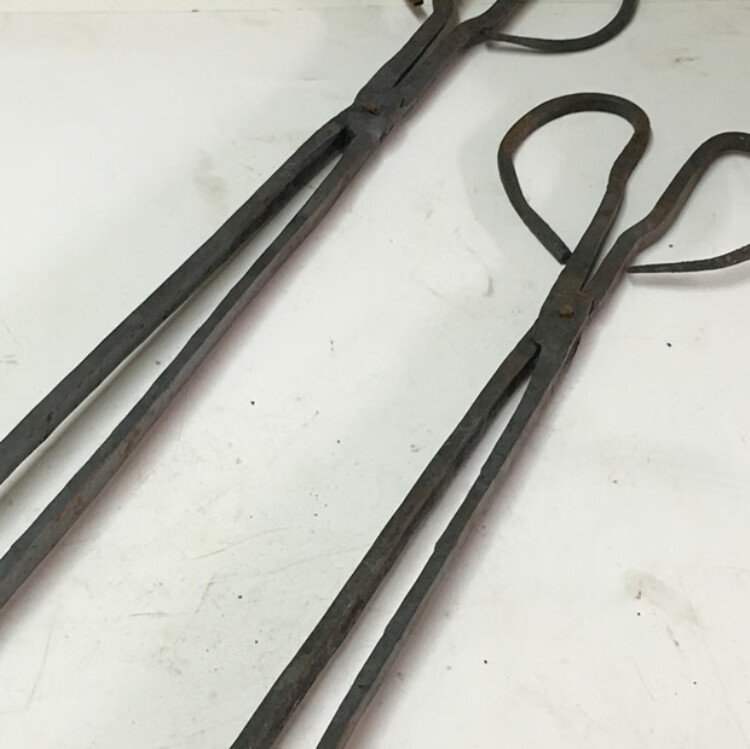 长夹子工具碳钳厨房烧饼特长户外铁柄夹子煤碳炭火长款家用火钳加长扁
