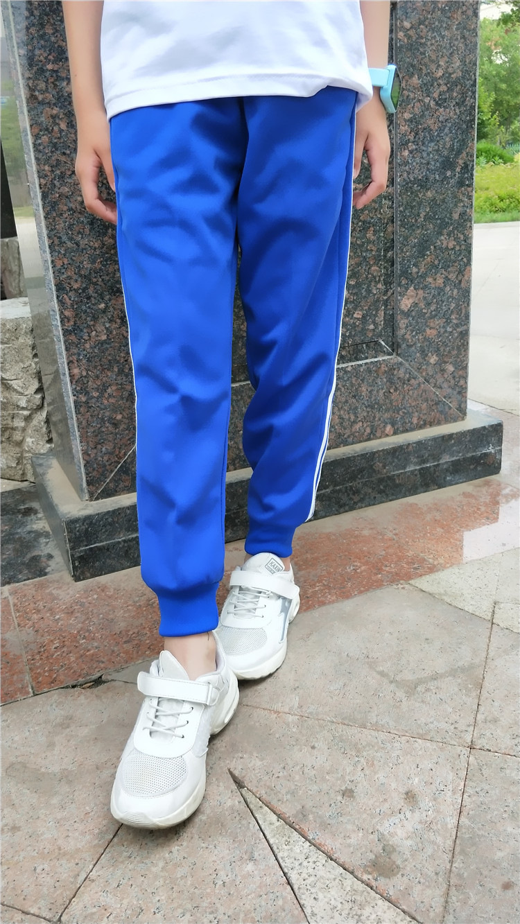 春秋季校裤藏蓝运动裤男女高中小学生校服裤红色长裤束脚校裤蓝色宝蓝