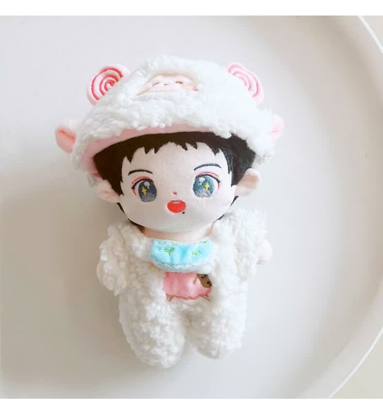 战明星娃娃人形公仔顾一野顾小野网红可爱人形棉花娃娃 寸头小野裸娃