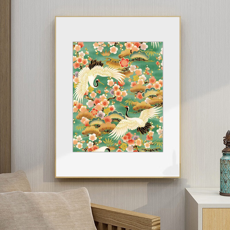 中国风仙鹤祥云十字绣2021新款小件线绣客厅卧室玄关自己绣手工绣中格