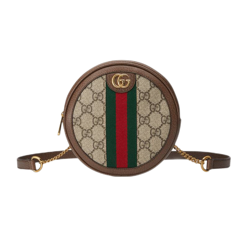 gucci古琦ophidia经典红绿条纹织带小圆饼双肩包拼色1616