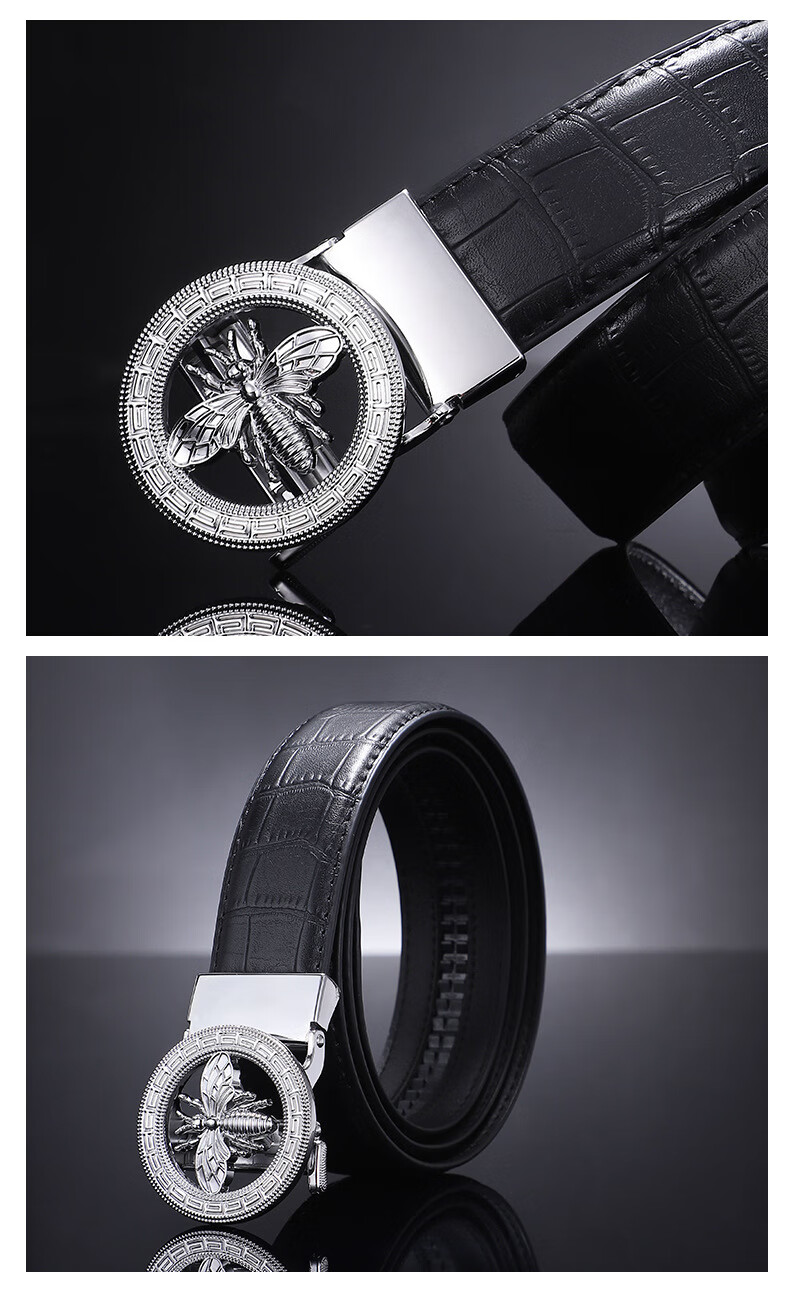 【代购定制价】古驰 gucci 男士皮带2022休闲小蜜蜂自动扣皮带商务