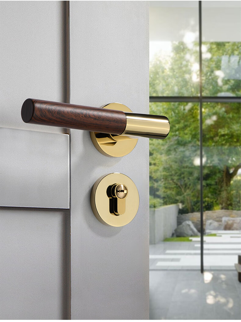 原装新中式门锁室内卧室房门锁静音磁吸锁青古铜分体锁家用实木门锁具