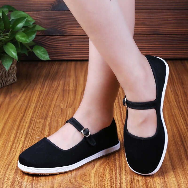 鸿兴祥千层底老北京布鞋女单鞋牛筋底中老年一带妈妈鞋防滑舒适老人鞋