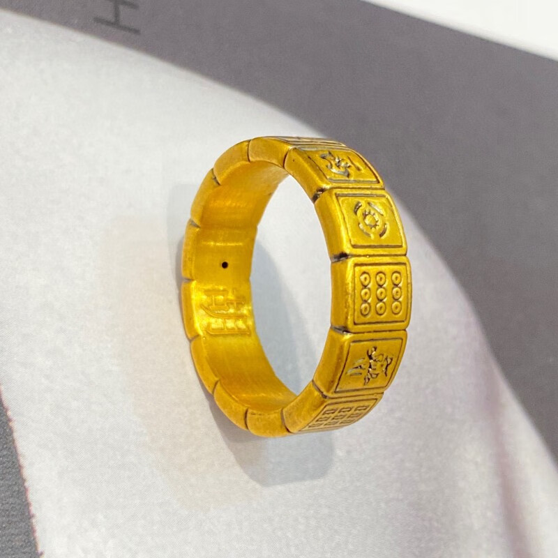 老凤凰黄金999麻将戒指十三幺个性国潮复古指环男女款情侣戒礼物 24号