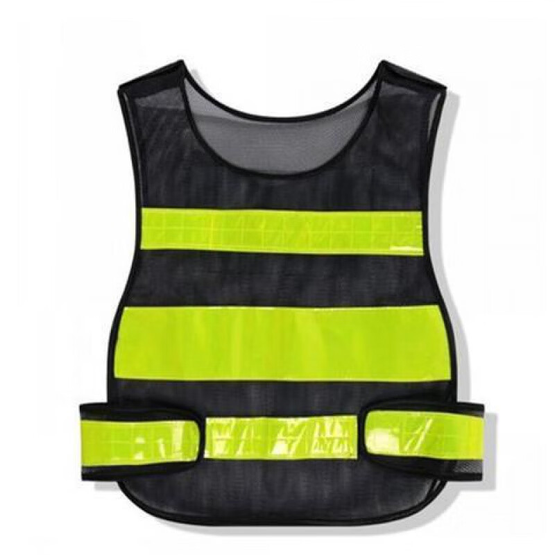 润之锋反光背心安全服反光马甲荧光背心交通背心黑色反光衣网眼黑色
