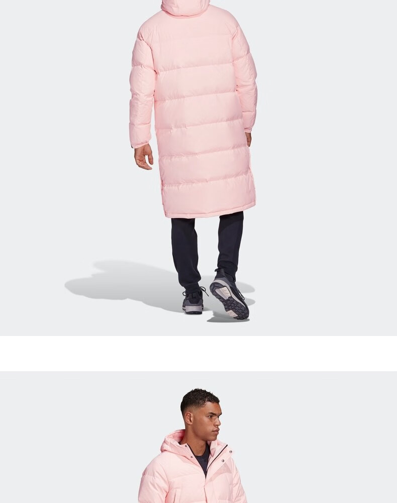 (adidas) adidas阿迪达斯官方男长款户外运动过膝保暖鸭绒连帽羽绒服