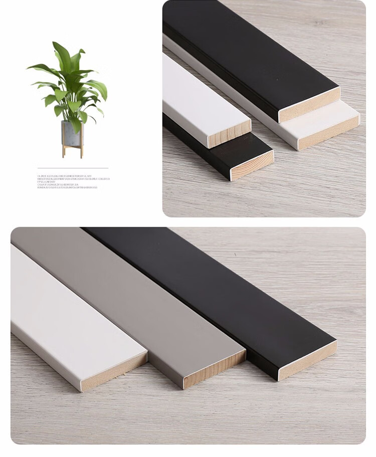 山外楼中式吊顶实木平板线条背景墙造型装饰线收边木线条边框烤漆踢脚